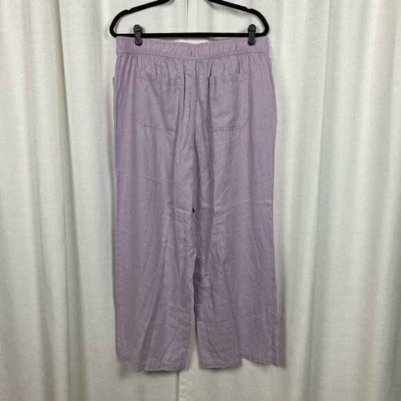 Old Navy Dusky Lavender Purple Wide Leg Pull On Linen Blend Pants Sz.L NWT - Picture 10 of 14